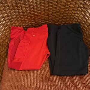 LEGGINGS RED FABLETICS AND BLACK OLD NAVY LARGE